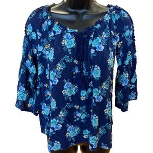 Justice Floral Peasant Top Sz 14-16